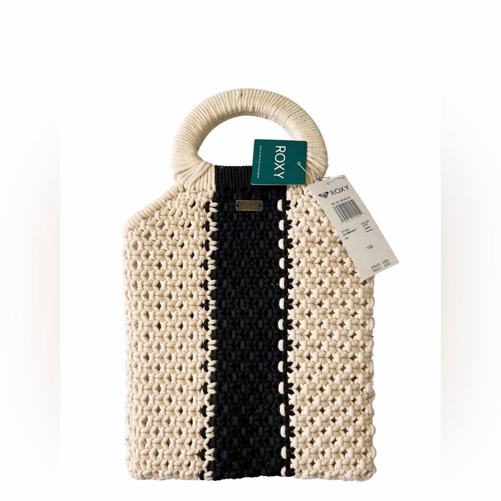 Roxy Be So Beachy  and Black Macrame Bag